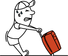Mann zieht trolley