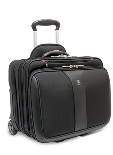 Wenger 600662 PATRIOT 17" 2-Piece Business Wheeled Laptop Briefcase , Padded laptop compartment with Matching 15.4" Laptop Case in Black {38 Litres} -