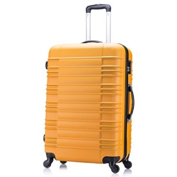 5 teiliges Koffer Set Hartschalenkoffer von Jalano Reisekofferset ineinander stapelbar Gepäck Set Koffer Trolley Hartschale in 4 Farben, Farbe:orange - 