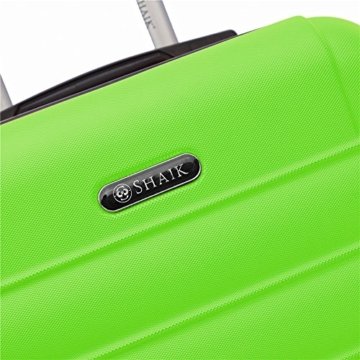 SHAIK® 3-tlg. DESIGN CLASSIC Hartschalen Kofferset, Trolley, Koffer, Reisekoffer, 40/78/124 Liter, 4 Doppelrollen, (Grün/Türkis) - 