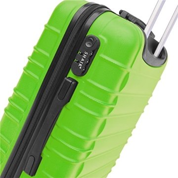 SHAIK® 3-tlg. DESIGN CLASSIC Hartschalen Kofferset, Trolley, Koffer, Reisekoffer, 40/78/124 Liter, 4 Doppelrollen, (Grün/Türkis) - 
