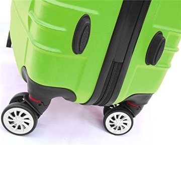 SHAIK® 3-tlg. DESIGN CLASSIC Hartschalen Kofferset, Trolley, Koffer, Reisekoffer, 40/78/124 Liter, 4 Doppelrollen, (Grün/Türkis) - 