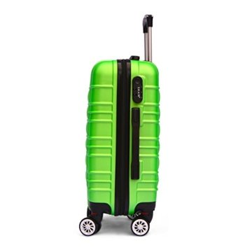 SHAIK® 3-tlg. DESIGN CLASSIC Hartschalen Kofferset, Trolley, Koffer, Reisekoffer, 40/78/124 Liter, 4 Doppelrollen, (Grün/Türkis) - 