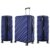 SHAIK® 3-tlg. DESIGN Hartschalen Kofferset, Trolley, Koffer, Reisekoffer, 40/78/124 Liter, 4 Doppelrollen, 25% mehr Volumen durch Dehnfalte (Dunkelblau) - 