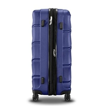 SHAIK® 3-tlg. DESIGN Hartschalen Kofferset, Trolley, Koffer, Reisekoffer, 40/78/124 Liter, 4 Doppelrollen, 25% mehr Volumen durch Dehnfalte (Dunkelblau) - 