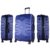 SHAIK® SH002 3-tlg. DESIGN RAZZER Hartschalen Kofferset, Trolley, Koffer, Reisekoffer, 50/80/120 Liter, 4 Doppelrollen, 25% mehr Volumen durch Dehnfalte (Dunkelblau) - 
