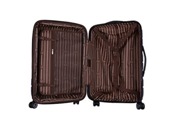 SHAIK® SH002 3-tlg. DESIGN RAZZER Hartschalen Kofferset, Trolley, Koffer, Reisekoffer, 50/80/120 Liter, 4 Doppelrollen, 25% mehr Volumen durch Dehnfalte (Dunkelblau) - 