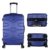SHAIK® SH002 3-tlg. DESIGN RAZZER Hartschalen Kofferset, Trolley, Koffer, Reisekoffer, 50/80/120 Liter, 4 Doppelrollen, 25% mehr Volumen durch Dehnfalte (Dunkelblau) - 