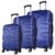 SHAIK® SH002 3-tlg. DESIGN RAZZER Hartschalen Kofferset, Trolley, Koffer, Reisekoffer, 50/80/120 Liter, 4 Doppelrollen, 25% mehr Volumen durch Dehnfalte (Dunkelblau) -
