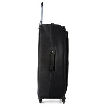 Aerolite Große Leichtgewicht 4 Rollen Trolley Koffer Reisekoffer Rollkoffer Gepäck, 81cm, Schwarz/Grau